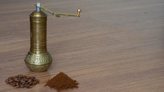 Traditional mechanical coffee grinder
