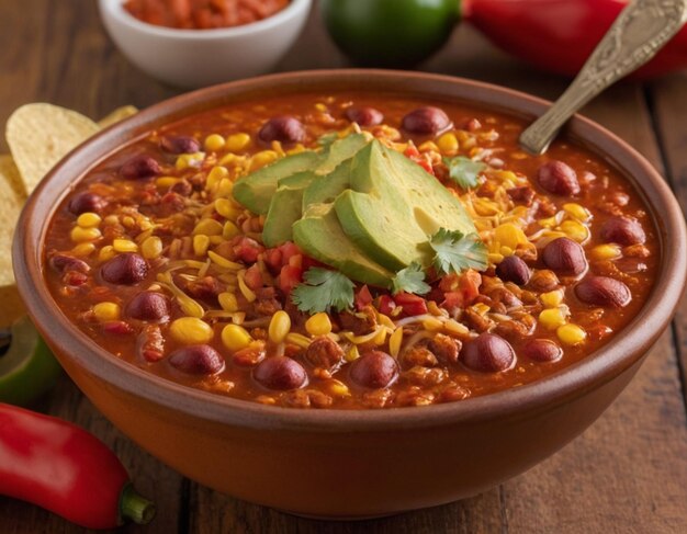 Photo traditional mexican cuisine spicy chili