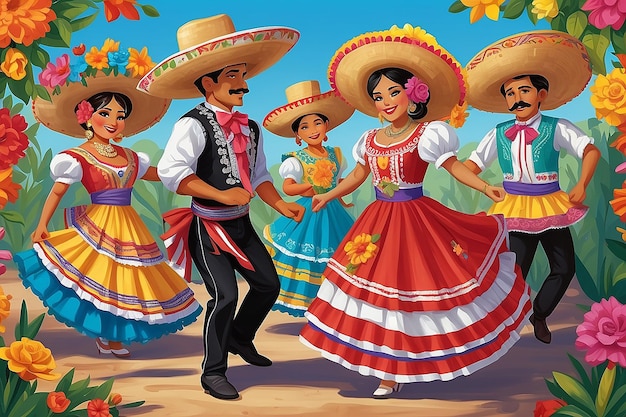 Photo traditional mexican dancers