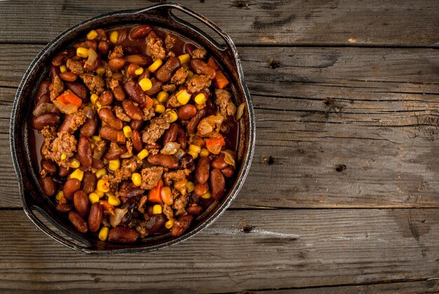 Traditional Mexican dish chilli con carne