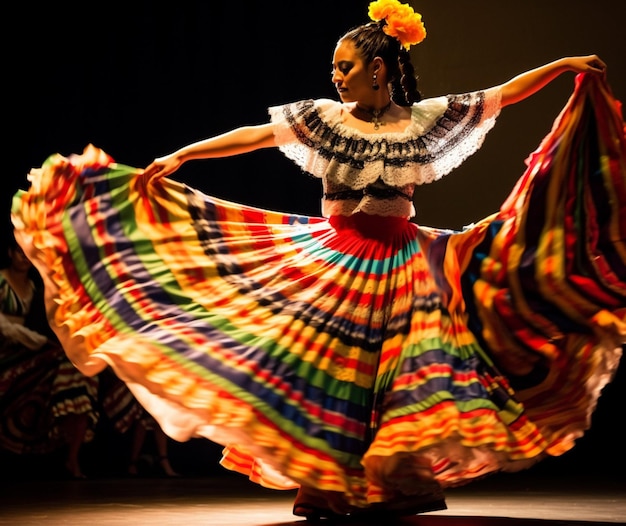 Photo traditional mexican folk dance performances