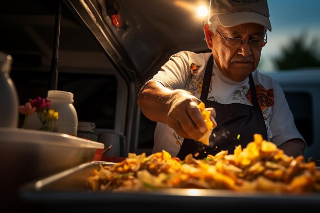 Premium Photo | Traditional Mexican street food vendor preparing