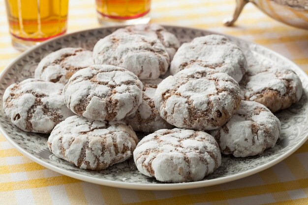 Traditional Moroccan Ghribas cookies