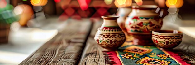 Traditional Moroccan Market Colorful Handmade Pottery and Souvenirs Cultural Craftsmanship Concept