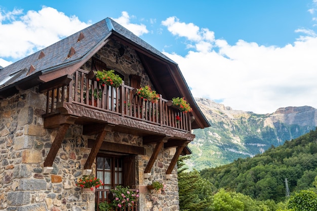 Traditional mountain house in Piedrafita de Jaca in the Pyrenees Biescas Alto Gallego Huesca