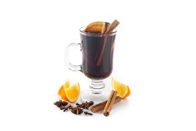 Traditional mulled wine with spices