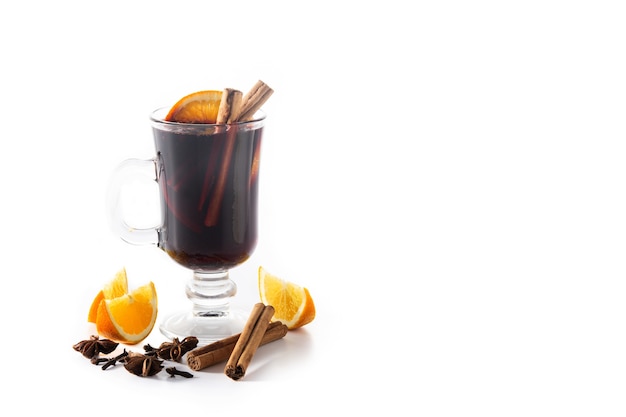 Traditional mulled wine with spices