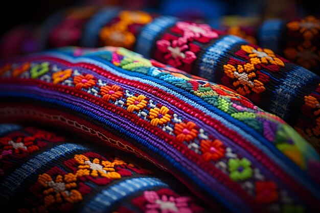 Traditional national pattern on clothes in Ecuador