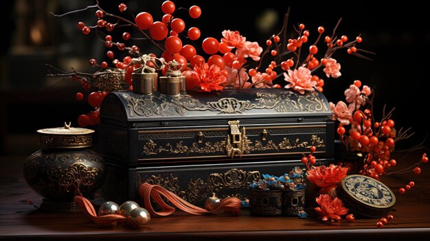 Traditional New Year Chinese Objects Happy New Year Background Hd Background