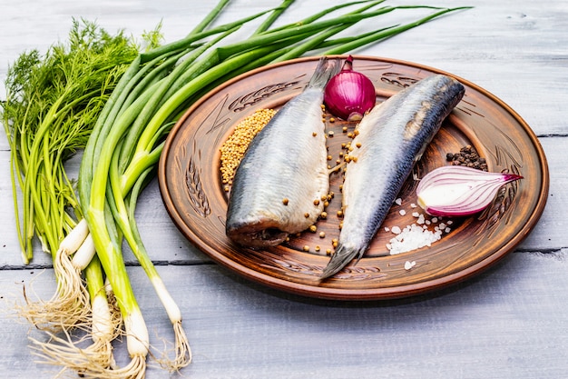 Traditional Norwegian slightly salted herring