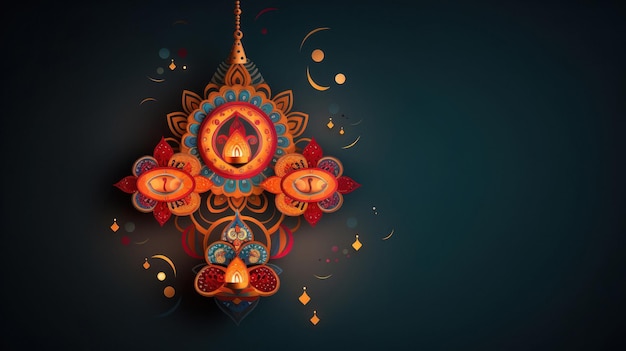 Foto lampada a olio tradizionale per la celebrazione di diwali