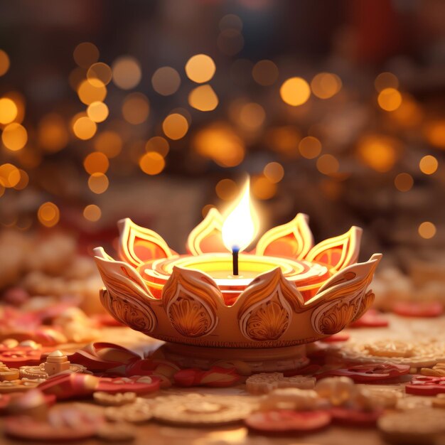 Photo traditional oil lamp or diya for diwali festival