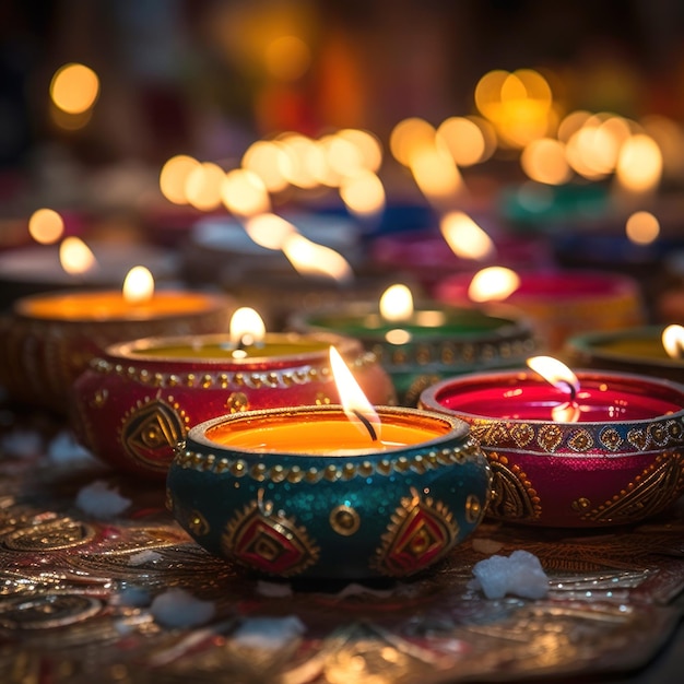 Traditional oil lamp or diya for diwali festival