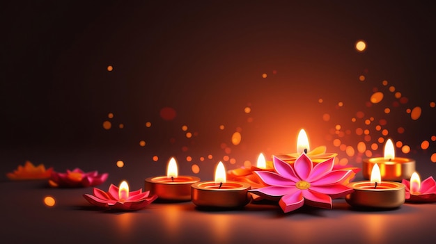 Foto lampade a olio tradizionali per la celebrazione di diwali