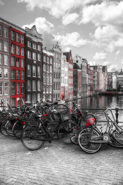 Traditional old buildings in Amsterdam