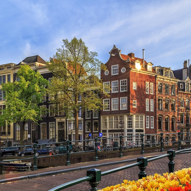 Traditional old buildings in Amsterdam