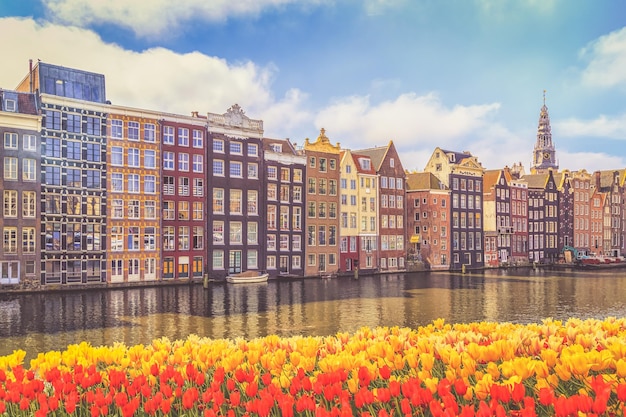 Traditional old buildings in Amsterdam