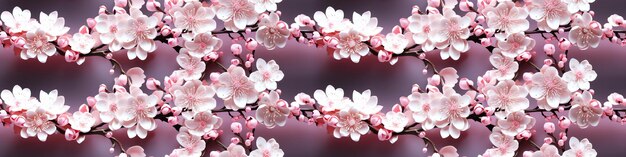 traditional oriental Japanese seamless pattern with sakura blossoms blooming on branches on a pink background