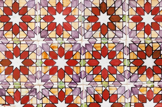 전통적인 화려한 포르투갈 장식 타일 azulejos