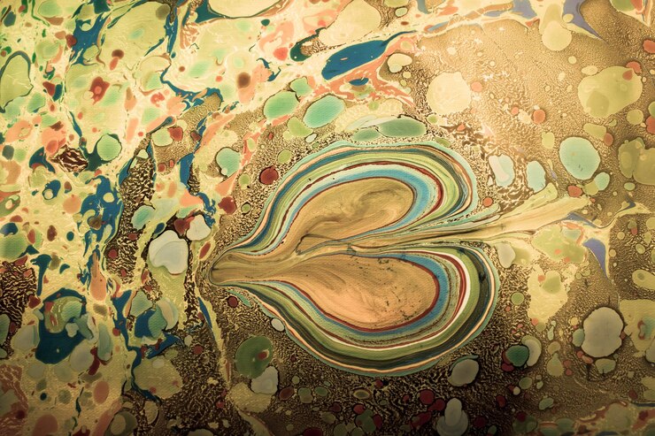 Photo traditional ottoman turkish marbling art patterns as abstract background