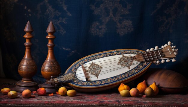 Photo a traditional pakistani musical instrument such as a sitar or tabla