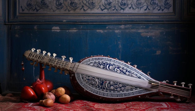 Photo a traditional pakistani musical instrument such as a sitar or tabla