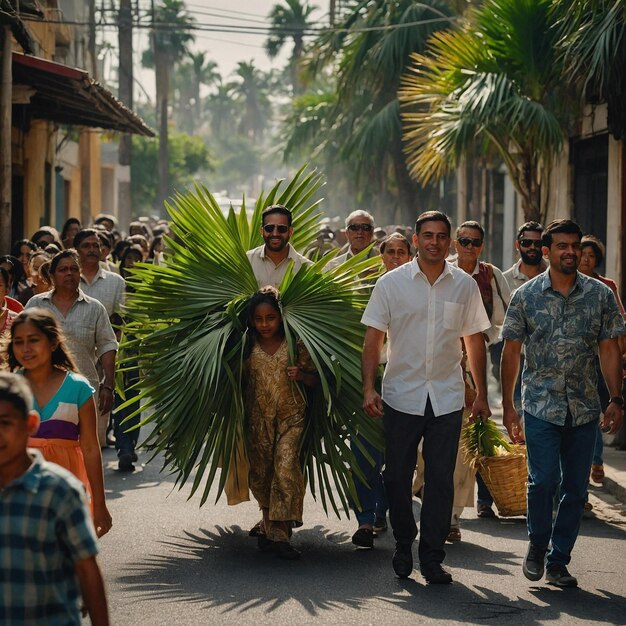 Foto processione tradizionale della domenica delle palme