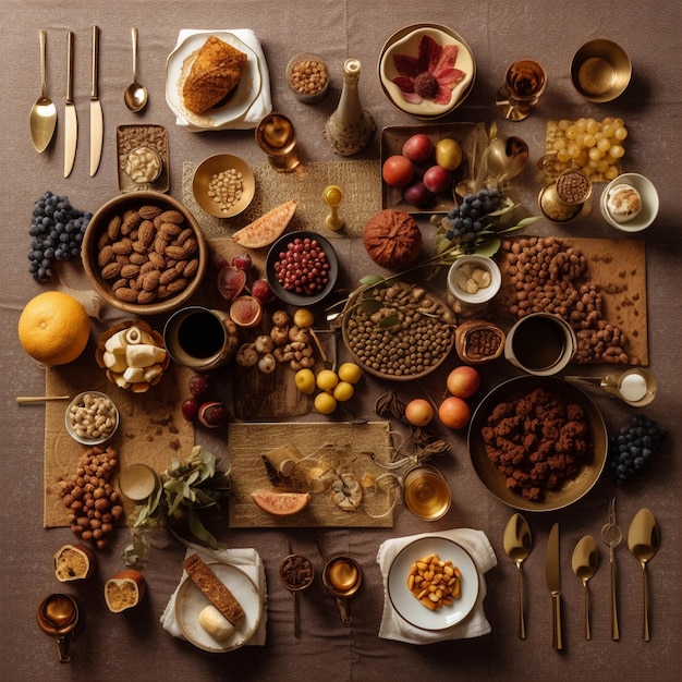 Traditional Passover Seder Table