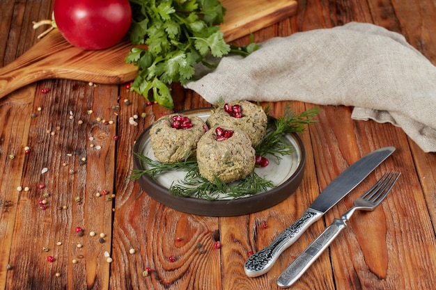 Traditional pate made of nuts, herbs and vegetables, Georgia