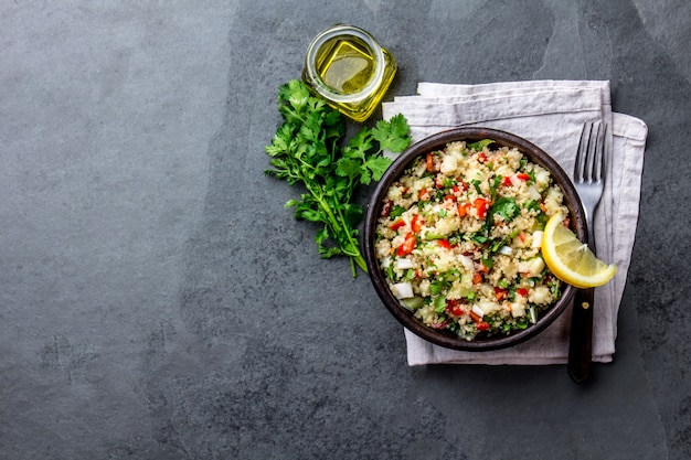 Traditional peruvian quinoa salad in a bowl