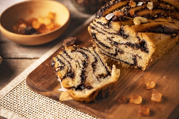 Traditional Polish vegan babka cake