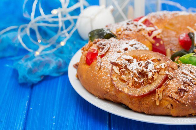 Traditional portuguese chrismas cake bolo rei