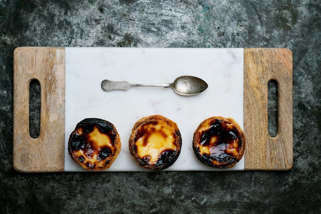 Photo traditional portuguese dessert, pastel de nata