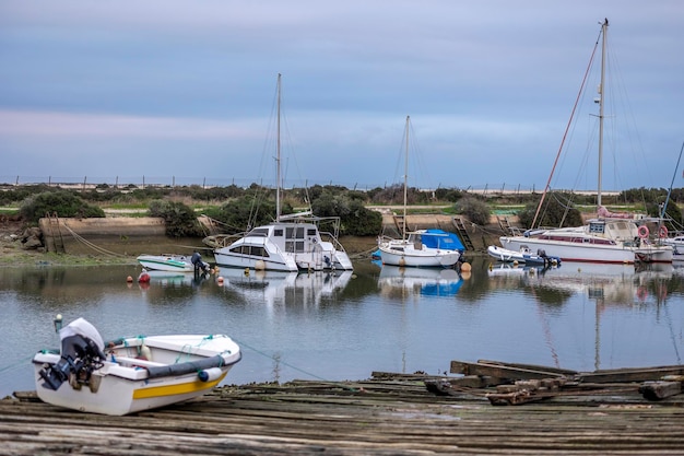 Traditional Portuguese wooden fishing boats