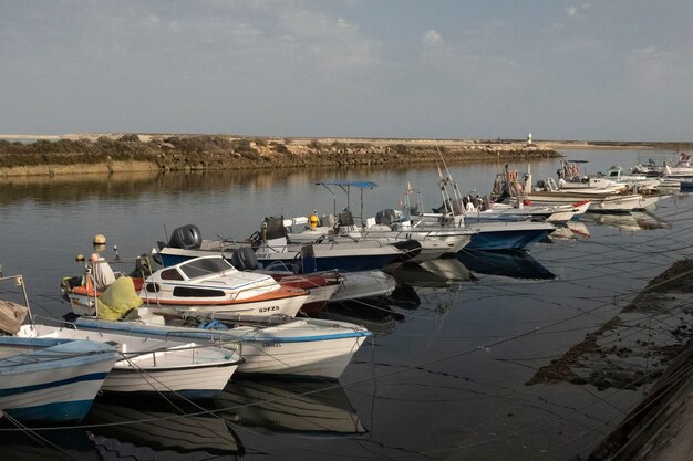 Traditional Portuguese wooden fishing boats