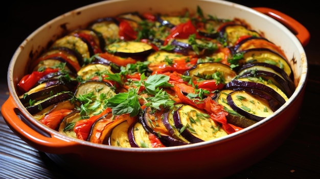 Foto piatto vegetale tradizionale della provenza ratatouille