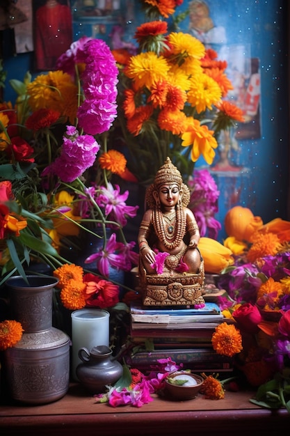 a traditional Ram Navami home altar