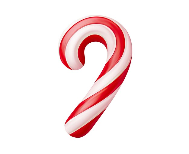 Traditional red and white Christmas candy cane isolated on white background Generative AI