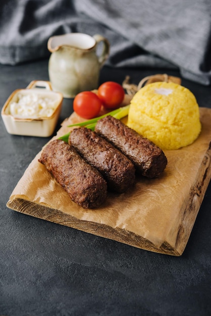 Traditional romanian grilled dish mici or mititei