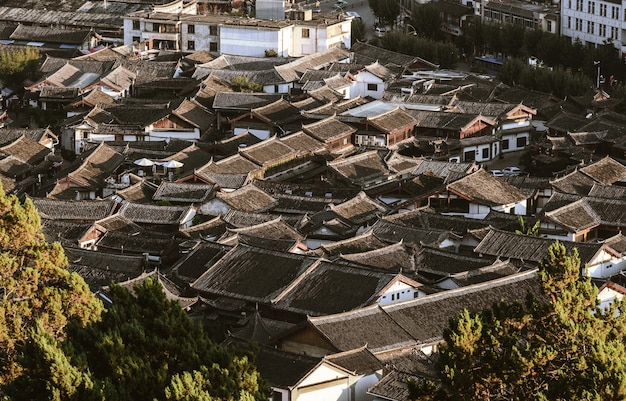 Traditional roof at The Old Town of Lijiang