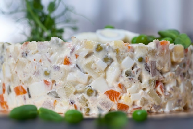 Photo a traditional russian olivier salad