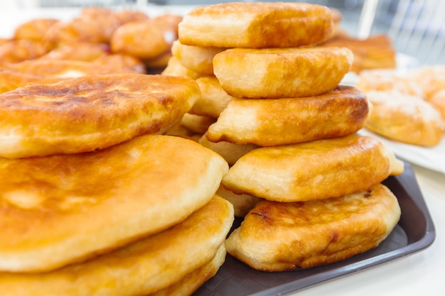 Traditional russian pies on plate