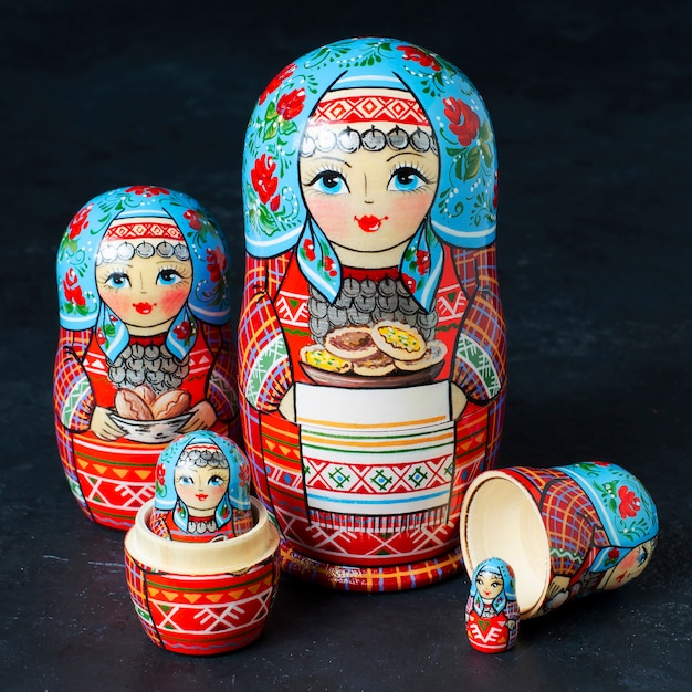 Traditional Russian toy matryoshkas