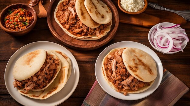 Traditional salvadoran breakfast and dinner corn