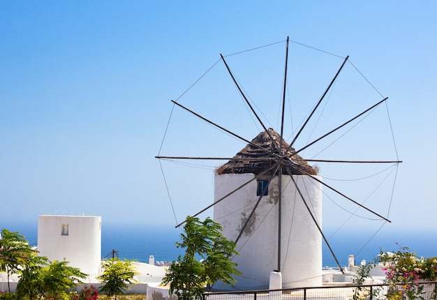 Traditional Santorini windmill