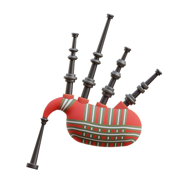 traditional scottish bagpipes in 3d art design