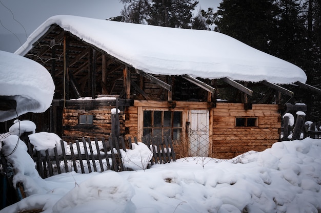 Traditional siberian house in the Davsha reserve