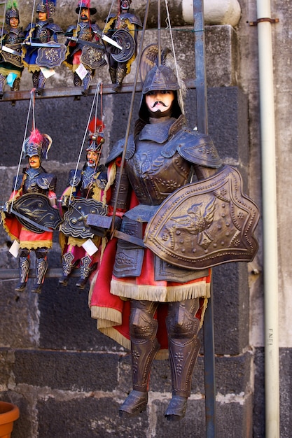 Photo traditional sicilian puppets