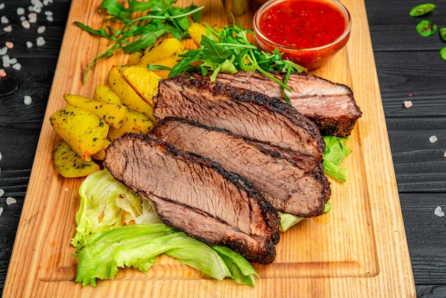 Traditional smoked BBQ beef brisket