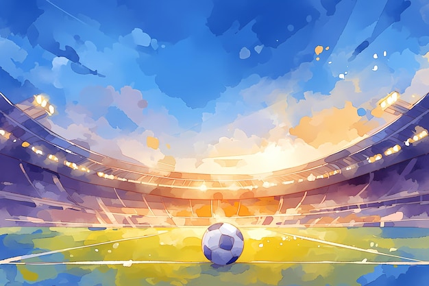 Photo traditional soccer ball on field with green grass world championship cup football match